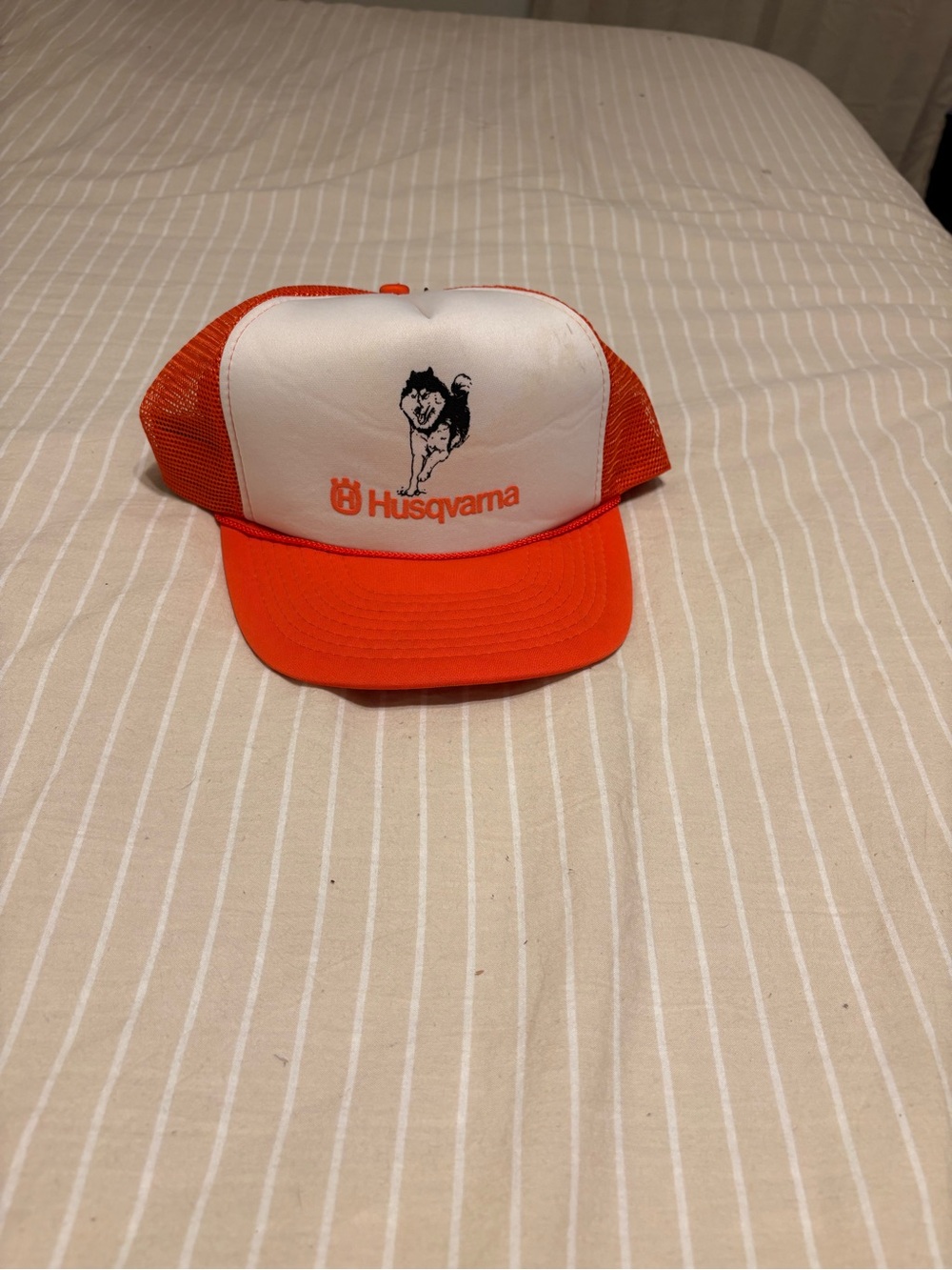 Husqvarna Orange & White Mesh Trucker Cap